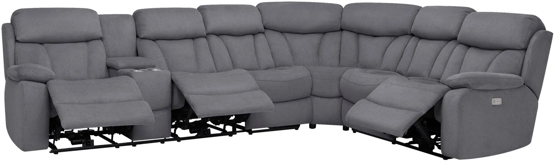 Bellanest Connell 4-pc. Power-Reclining Sectional Sofa w/ Heat and Massage in Graphite by Bellanest
